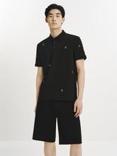 Men's Slim Cooling Polo Shirt with Gold Thread Embroidery
